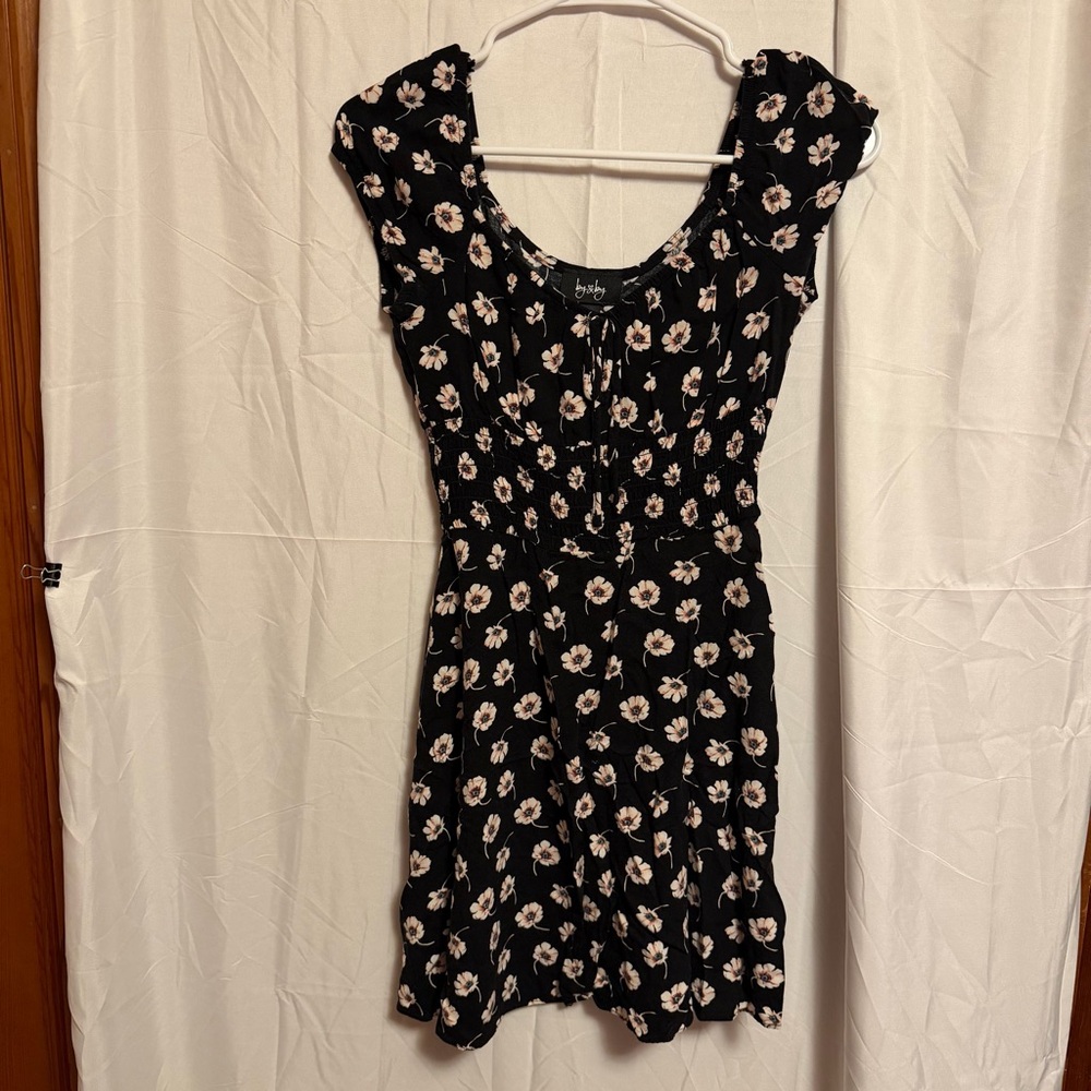 by & by Black Floral‎ Mini Dress XS